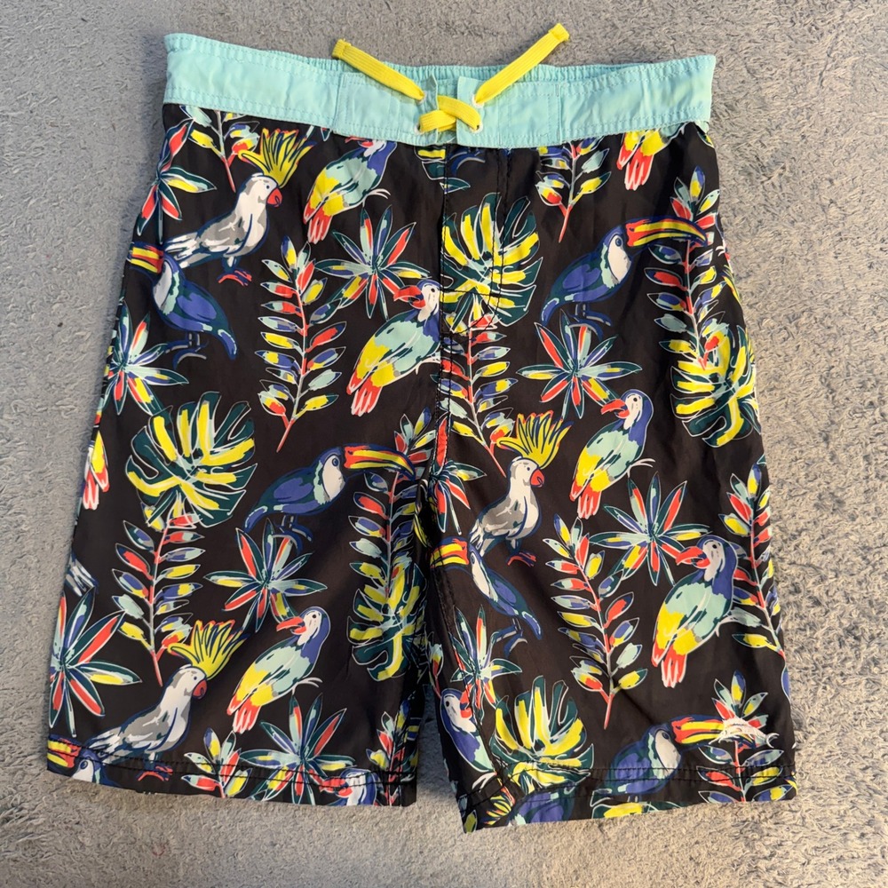 Tommy Bahama Mens Tropical Bird Print Swim Trunks M Black Multicolor Polyester
